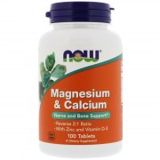 Заказать NOW Magnesium & Calcium (Zinc and Vitamin D3) 100 таб